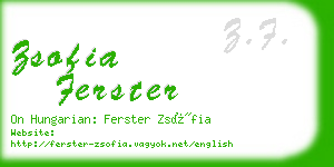 zsofia ferster business card